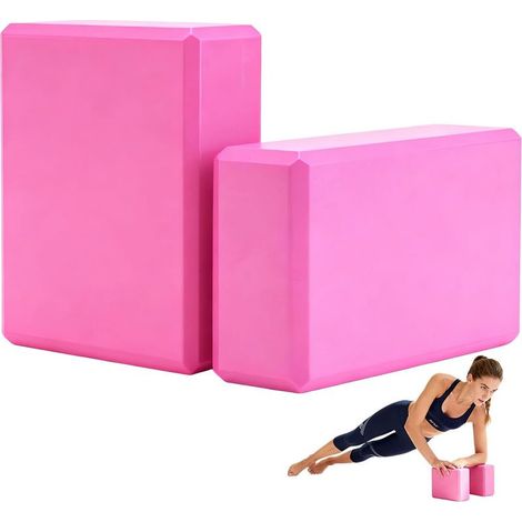 Ensemble de 2 Briques Yoga – Mousse Haute Densité Antidérapante, Accessoire Parfait pour Pilates, Danse et Équilibre Gymnique (Rouge) (1/5)