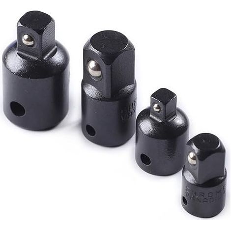 Kit adaptateur réducteur de prise à cliquet carré 4 pièces 1/2 à 3/8, 3/8 à 1/4 (Noir) (1/5)