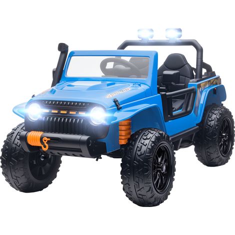 Voiture électrique enfant 12V siège parent-enfant télécommande musique klaxon LED bleue 3-8 ans
