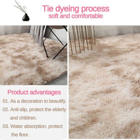 Tapis anti-dérapant Tapis Shaggy moelleux 160x230CM (1/2)