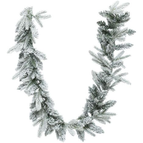 Guirlande de Noël 180 cm Verte Décorations Blanches