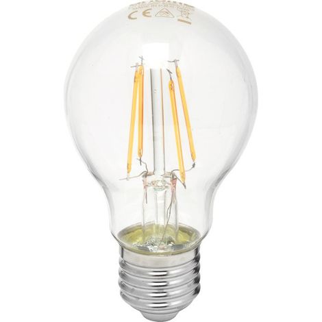 Glühbirne mit Filament-LED, klar, E27-Fassung, 2700K, 470 Lumen – 5 Watt – Dhome