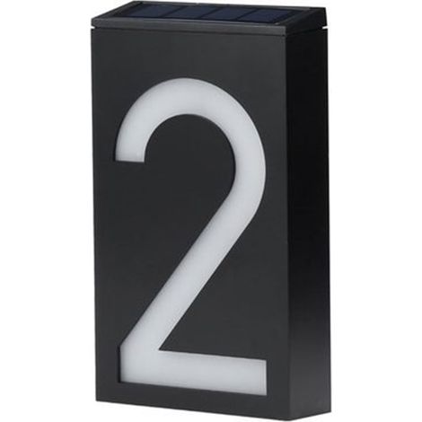 Luminaire Solaire Pour Numéro De Maison - LED Blanc - Étanche IP55 - 18,5 x 10 x 4 cm - Autonome Sans Fil - 1 Pièce (1/5)