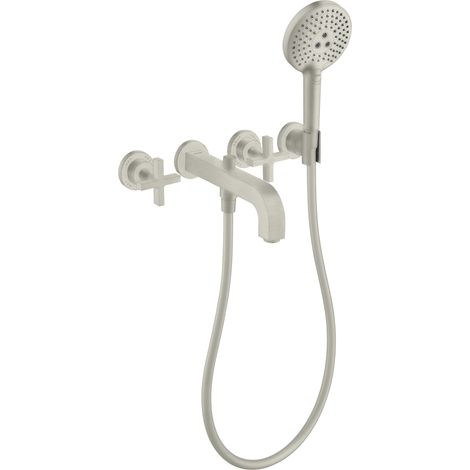Robinet de baignoire à 3 trous AXOR CITTERIO DN 15 UP avec rosace, avec croisillons, finition chromée brillante (1/3)