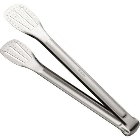 Grillklammer Steakklammer Backzubehör Brotklammer Dicker Lebensmittelklammer aus 304 Edelstahl Küchenzubehör Zange-Silber (1/4)
