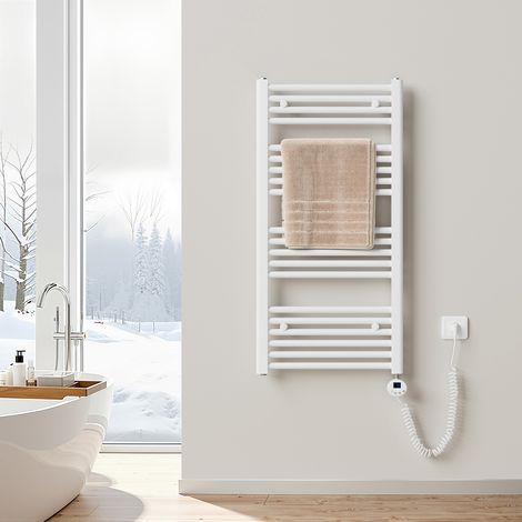 Heilmetz – Sèche-serviette électrique Wi-Fi 300W – Résistance intelligente – 100x50cm – Protection IPX4 – Programmation 7 jours – Acier à faible teneur en carbone