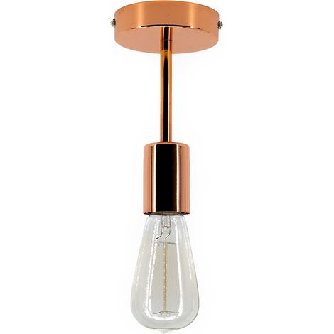 Plafonnier métal finition cuivrée compatible ampoule LED E27 (1/3)