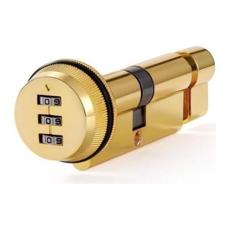 70 mm (35/35T) PVD Gold Europäisches Zylinderschloss mit Drehknopf, Aufbohrschutz und hoher Sicherheit für Holz- und PVC-Verbundtüren, Kombinations-Nockenschloss. (1/5)