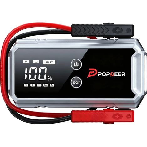 Avviatore di emergenza per auto, corrente di picco 4000A, morsetti intelligenti, argento (1/2)