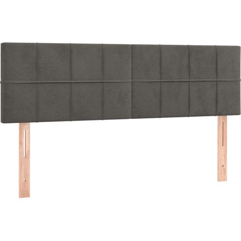 Testiera letto accessorio camera da letto mobili LED 144 x 5 x 78/88 cm tessuto in velluto grigio scuro TDL0201147