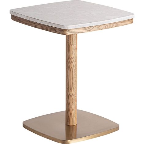 Table Bar Alferce Élégance Blanche et Dorée - Blanc Ivoire et Accents Dorés (1/5)