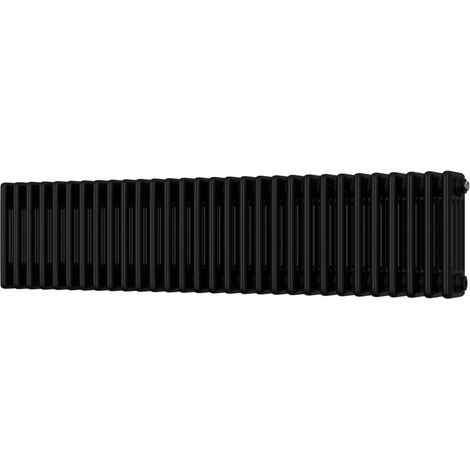 Alpha - Black Column Radiator H300mm x W1340mm 4 Column - Feet Included (1/3)