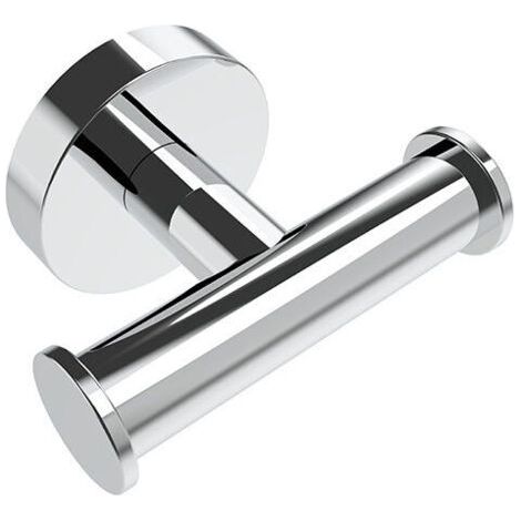 1 pcs Double Patère Murale Ronde Crochet Porte Serviette Salle de bain Finition Chrome (1/4)