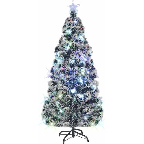 Vorbeleuchteter Weihnachtsbaum mit Ständer und LED 210 cm Glasfaser