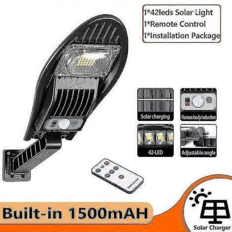 [LCS] Lampadaire solaire amélioré de 5000 W, batterie de 8000 mAh, LED étanche, angle réglable, applique murale de jardin, télécommande-AquaForge (1/5)