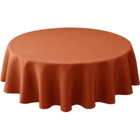 Nappe Ronde d'automne en Tissu texturé de 152,4 cm pour Tables de diamètre de 71,1 cm à 121,9 cm, résistante à l'eau pour Cuisine, Salle à Manger, fêtes (1/5)