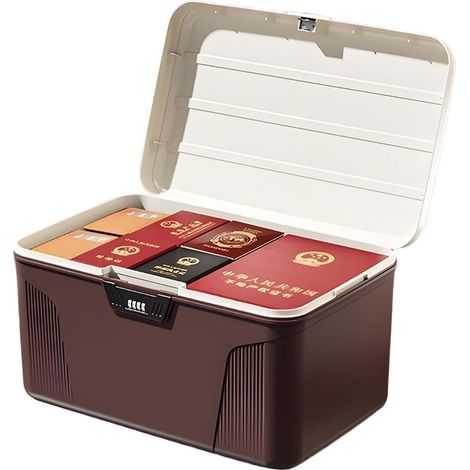 Coffre-fort portable - Organisateur de rangement verrouillable , conteneur protégé par mot passe , p (1/5)