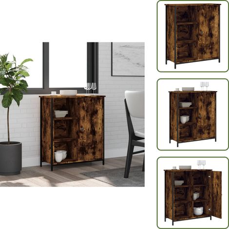Sideboard Räuchereiche 70x30x80 cm Holzwerkstoff - Schreibtisch - Wohnzimmermöbel - Sideboard - Regal - Holzmöbel (1/5)