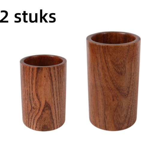 Lot de 2 plateaux à couverts et porte baguettes en bois de différentes tailles pour baguettes et cuillères marron (1/5)