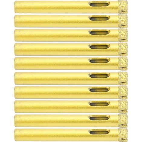 10 Forets Trépan Diamantés Or Granit Céramique Carrelage Béton Marbre Perçage 8mm Lot (1/5)