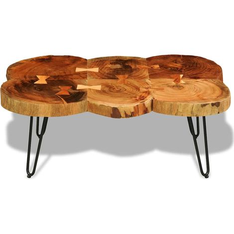 Table basse 35 cm 6 troncs Bois (1/5)