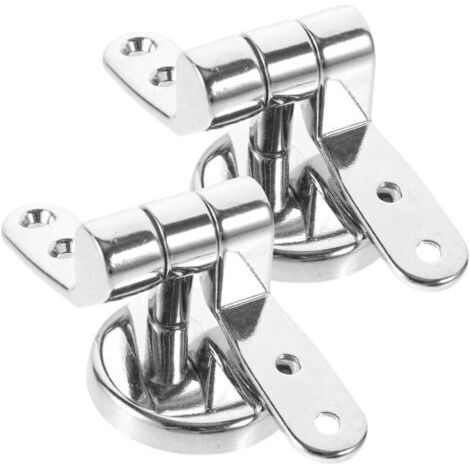 Charnière de Siège Wc Réglable Acier Inoxydable et Abs Kit de Fixation Robuste avec Accessoires Remplacement pour Lunette Wc Frein de Chute Installation Facile sans Outils (1/5)