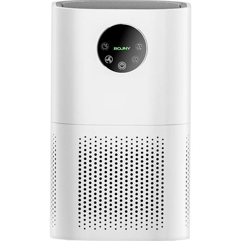 Purificateur d'air silencieux pour la maison avec filtre HEPA H13, éliminateur de fumée, d'allergènes et d'odeurs d'animaux (99,97%), mode veille 25 dB, 150 m³/h, blanc (1/5)