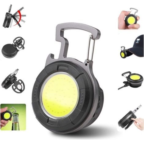 Mini LED COB Flashlight, Portable Work Light, Small Keychain, Waterproof Flashlight, Rechargeable LED Work Light, Bottle Opener for Camping, Emergency Lighting, Workshop (1/5)