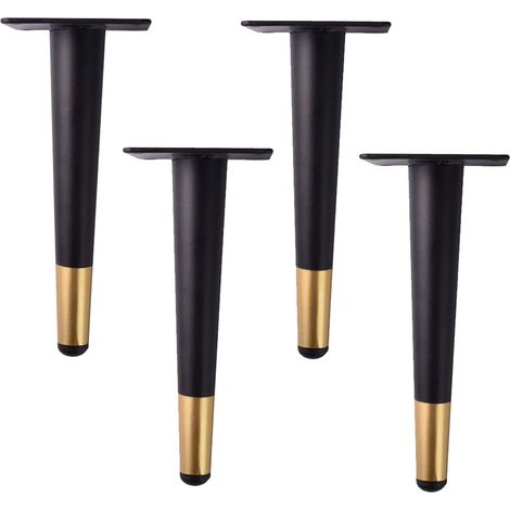 4 Pattes de Meubles en Métal,Pieds de Table Cône,Noir Pattes de Meuble TV,Pieds de Canapé,Pied de Chaise Table Basse,Jambes de Lit,Jambes de Cuisine (1/5)