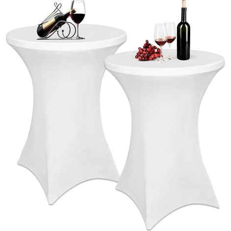 Lot de 2 Nappes extensibles pour Tables de Bar, 80 x 110 cm, housses de table élastiques en Spandex, pour Fêtes d'Anniversaire, Banquets de Mariage (1/5)