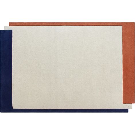 Tappeto taftato 100% lana 160 x 230 cm Beige, terracotta e blu scuro 2200g/m² - MARISA (1/2)