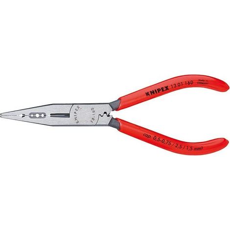 KNIPEX 13 01 160 Pinza combinata per elettricisti e cablatori rivestiti in resina sintetica atramentata nera 160 mm