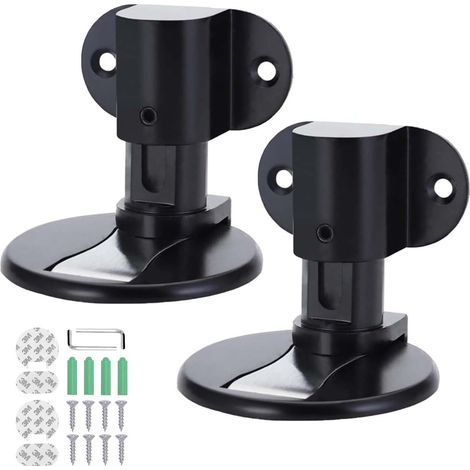 Set of 2 adjustable, powerful magnetic door stops with adhesive and screws, suitable for different types of doors (black) (1/5)