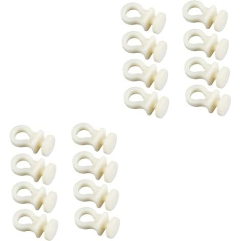 200pièces Roulettes De Rideaux Plastique Mute Nano Accessoires De Tringle à Rideaux Pour Fenêtres Et De Bain Beige (1/5)