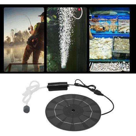 Oxygénateur de Bassin Solar 10W USB avec Panneau Monocristallin - Pompe à Air pour Aquarium et Piscine Extérieure (1/5)