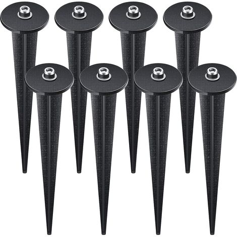 8 piquets de lampe inondante, piquets en pointe pour solaires, piquets de remplacement en métal pour lampes solaires LED extérieures (1/5)