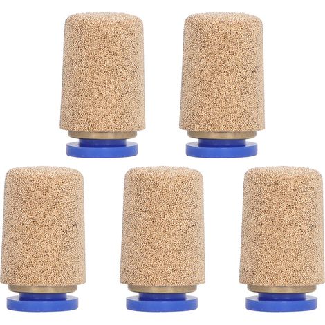 Silenziatore di scarico pneumatico, 5 pezzi, raccordo per tubo flessibile, filtro antirumore, silenziatore in ottone PSF-8 per cilindro. (1/5)