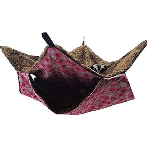Hamac pour cage pour animal de compagnie, lit superposé en sucre, accessoires de cage pour cochon d'Inde, hamac chaud pour petits animaux, perroquet, planeur à sucre, furet, écureuil, (1/5)