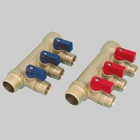 COLLETTORE NINO 3/4 TIEMME - 3 vie- 1/2x16 Leva Rossa
