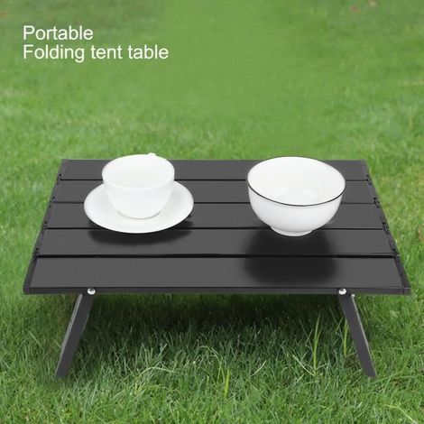 DILWE Mini table pliante portable camping & pique-nique en alliage d'aluminium - Noir 41×29×13 cm (1/4)