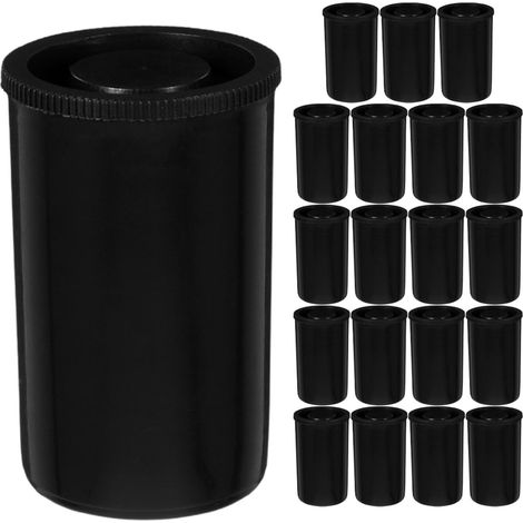 Boîtes de Film Noires en ABS Lot de 20, Tubes Cylindriques Étanches la Lumière Couvercles, Rangement Sécurisé pour Pellicules, Accessoires Photo Portables, Format Compact (1/5)