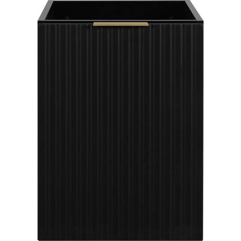 Meuble vasque, Blanc, 120 (2 × 60 cm) × 57 × 46 cm, poignée noire, sans plan de travail (1/4)