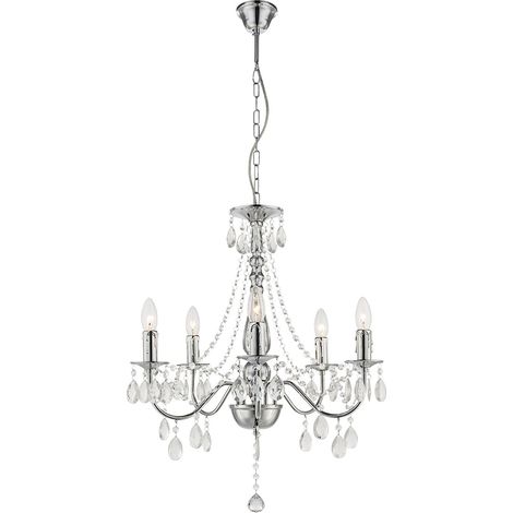 Globo - suspension - William - chrome - métal - Ø 51cm - E14 - (1/5)