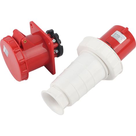 Kit de coupleur de câble industriel triphasé étanche IP67 avec prise encastrée et fiche aéronautique à 5 conducteurs (1/5)