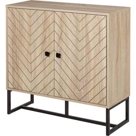 Estantería de almacenamiento con 2 niveles y asas de acero, superficie superior 80×80×29,5 cm Haya (1/5)