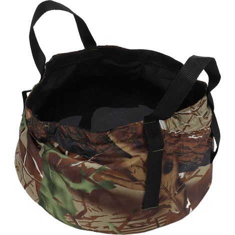 Seau pliable avec poignée - Bassin de lavage portable léger pour camping, randonnée, pêche - Design camouflage