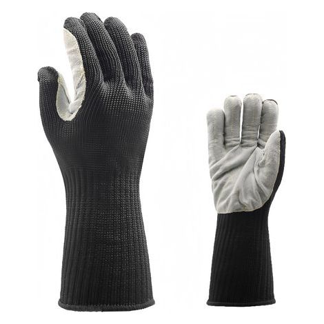 Gants résistants à l'abrasion avec résistance aux coupures de niveau 5 avec doublure en fil d'acier noir (1/5)