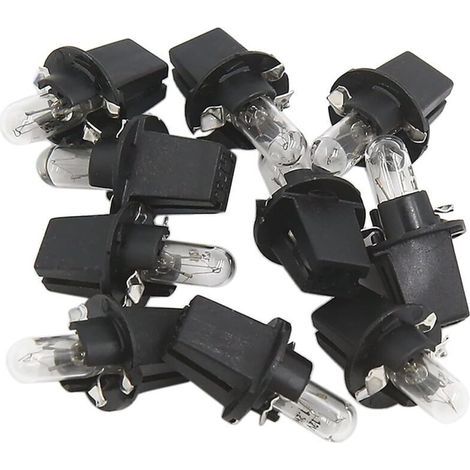 10 Pcs DC 12V 1.2W T5 Bright Yellow Car Dashboard Bulbs (1/4)