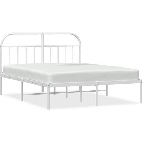 Maison Exclusive - Cadre de lit métal sans matelas et tête de lit blanc 183x213 cm (1/5)