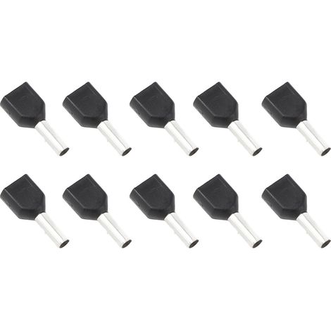 100 cosses à double embout isolé en cuivre et PVC, extrémités de fils AWG 16/1,5 mm²